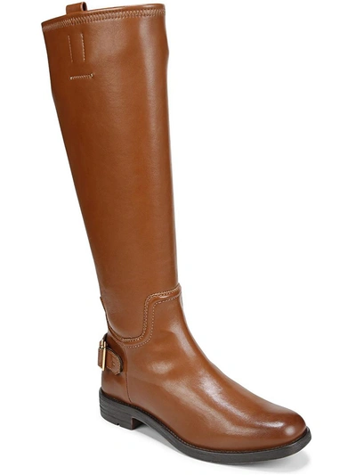 Shop Franco Sarto L Merina Womens Faux Leather Embossed Knee-high Boots In Brown