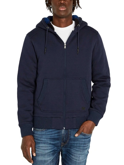 Shop Buffalo David Bitton Mens Sherpa Lined Comfy Zip Hoodie In Blue