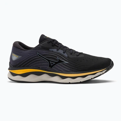 Shop Mizuno Men's Wave Sky 6 Running Shoes - D/medium Width In Black/tradewinds In Grey
