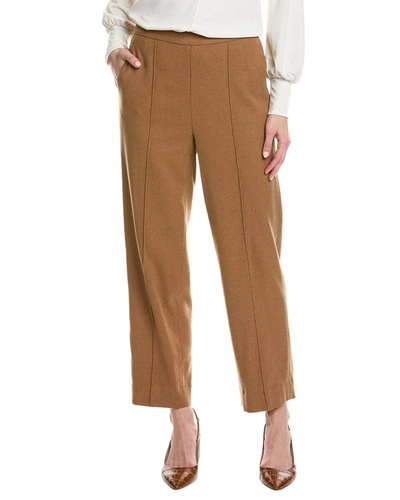 Shop Vince Mid-rise Wool-blend Easy Pant In Brown