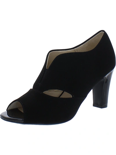 Lifestride Carla Womens Faux Suede Open Toe Pumps In Multi