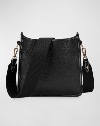 Shop Gigi New York Elle Pebble Leather Crossbody Bag In Black
