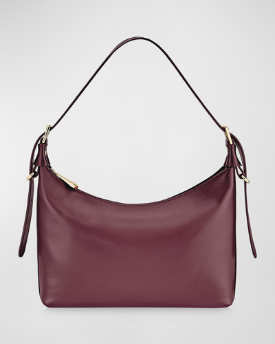 Shop Gigi New York Blake Zip Leather Shoulder Bag In Bordeaux