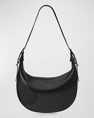 Shop Gigi New York Reagan Zip Leather Hobo Bag In Black