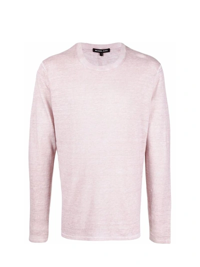 Shop Michael Kors Cold Dye Linen Crew Clothing In Pink & Purple