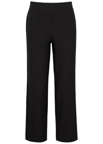 Shop Eileen Fisher Cropped Stretch-crepe Trousers In Black