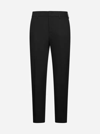 Shop Pt Torino New York Cotton Trousers In Black