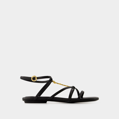Shop Jacquemus Pralu P Sandals -  - Leather - Black