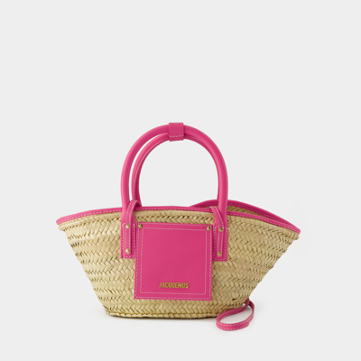 Shop Jacquemus Le Petit Panier Soli Bag -  - Neon Pink