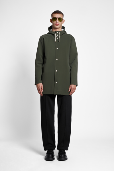 Shop Stutterheim Stockholm Lightweight Matte Raincoat In Green