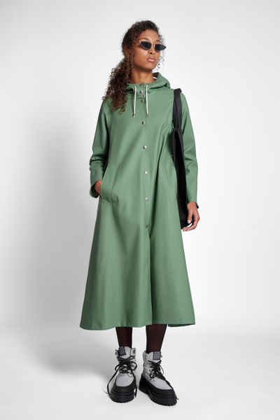 Shop Stutterheim Mosebacke Long Raincoat In Loden Green