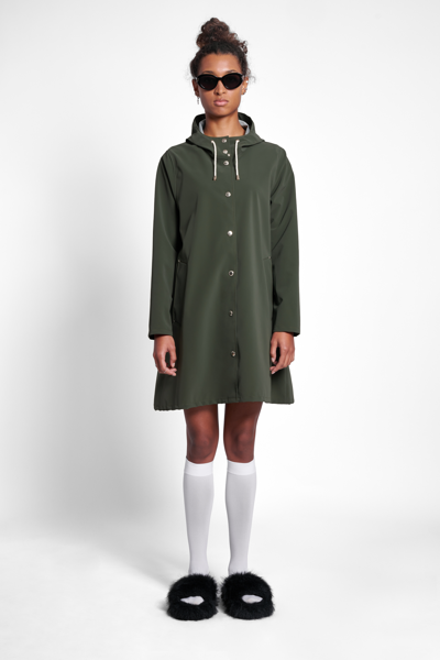 Shop Stutterheim Mosebacke Lightweight Matte Raincoat In Green