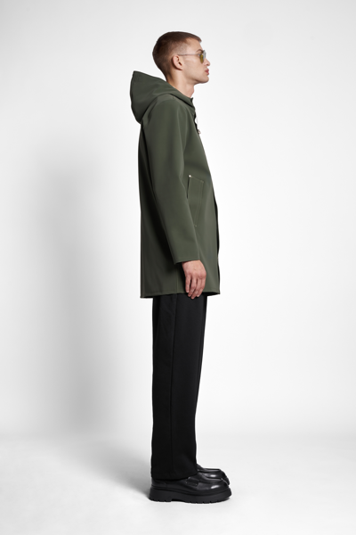Stutterheim Stockholm Lightweight Matte Raincoat In Green
