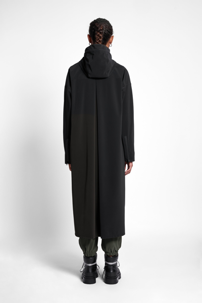 Shop Stutterheim Sandviken Long Matte Zip Raincoat In Black