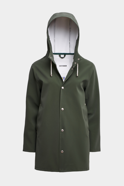 Shop Stutterheim Stockholm Lightweight Matte Raincoat In Green