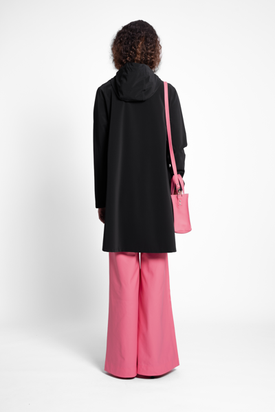 Stutterheim Mosebacke Lightweight Matte Zip Raincoat In Black