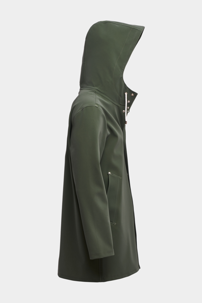 Stutterheim Stockholm Lightweight Matte Raincoat In Green