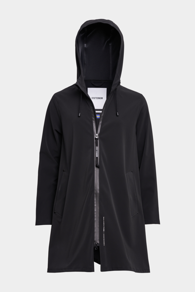 Shop Stutterheim Mosebacke Lightweight Matte Zip Raincoat In Black
