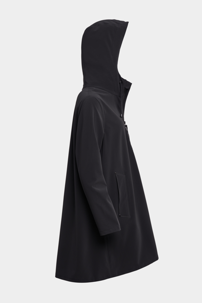 Stutterheim Mosebacke Lightweight Matte Zip Raincoat In Black