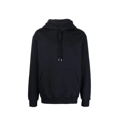 Shop Prada Hooded Sweatshirt In Black