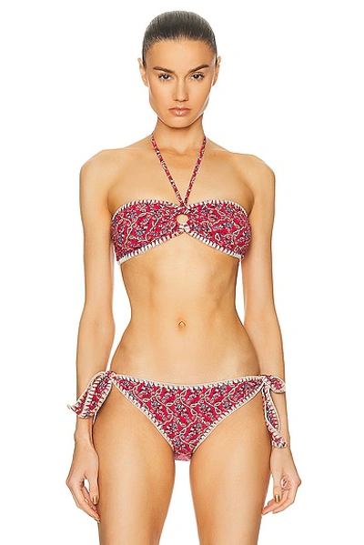 Shop Isabel Marant Starnea Bikini Top In Cranberry