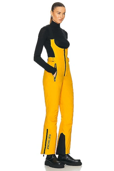 Moncler High Performance Nylon Blend Ski Suit In Yellow