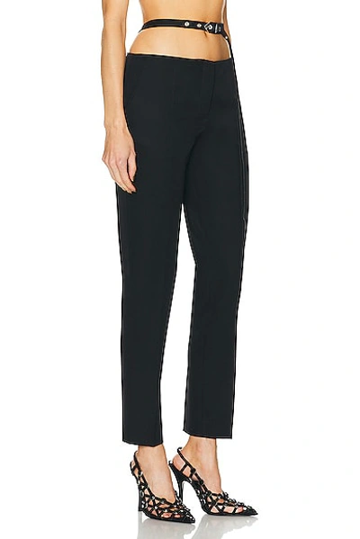 Attico Waist-strap Wool Trousers In Black