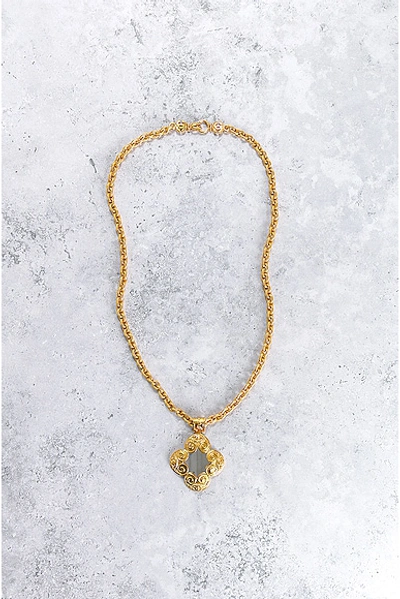 Pre-owned Chanel Mirror Necklace In Gold