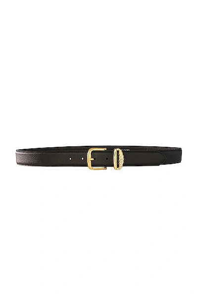 Aureum Black & Gold French Rope Belt In Black