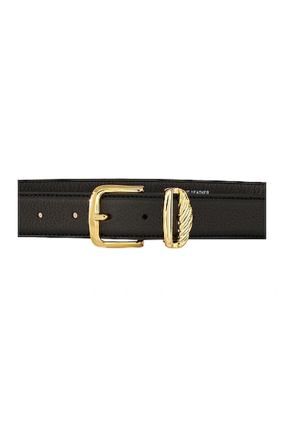 Aureum Black & Gold French Rope Belt In Black