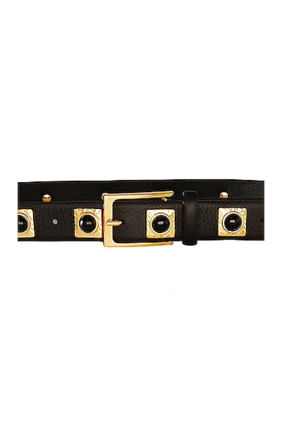 Aureum Black Studded Belt In Black