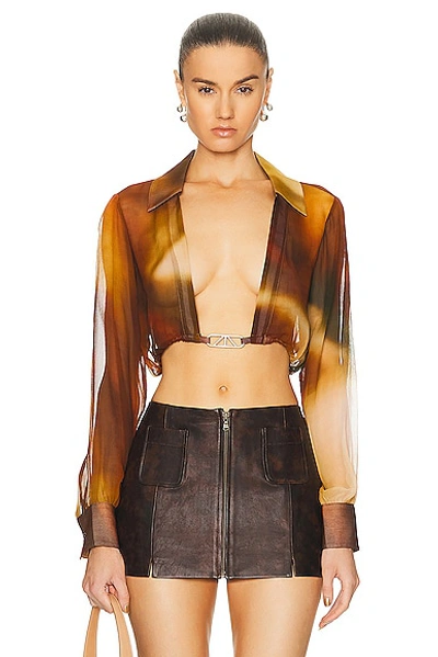 Shop Rta Cropped Shirt In Sunset