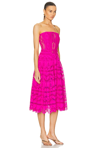 Shop Charo Ruiz Galik Midi Dress In Hot Pink