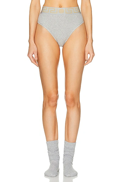 Shop Versace Topeka Jersey Underwear In Grey Melange
