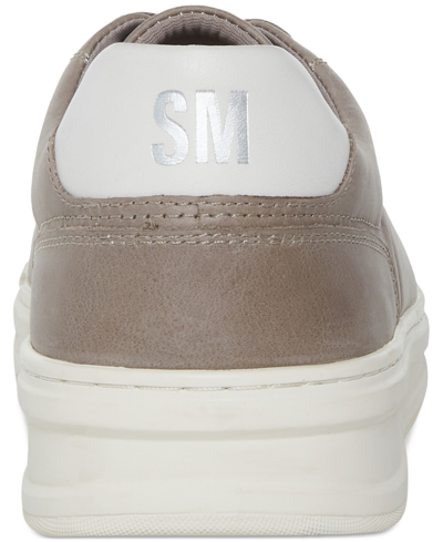 Shop Steve Madden Men's Myler Waxed Leather Low-top Sneaker In Taupe