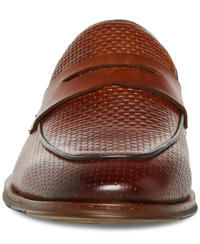 Shop Steve Madden Men's Tarin Woven Vamp Penny Loafer In Tan