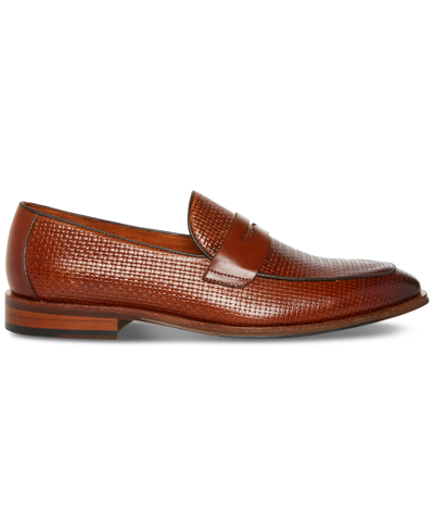 Shop Steve Madden Men's Tarin Woven Vamp Penny Loafer In Tan