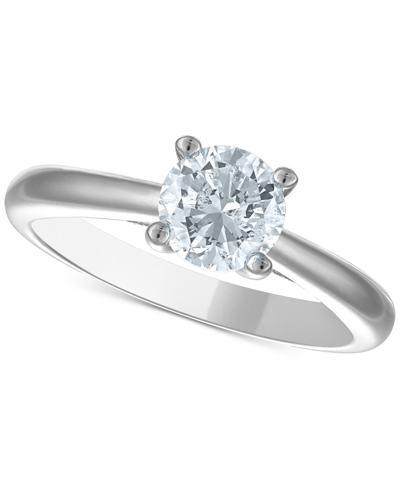 Shop Macy's Diamond Solitaire Engagement Ring (1-1/20 Ct. T.w.) In Platinum