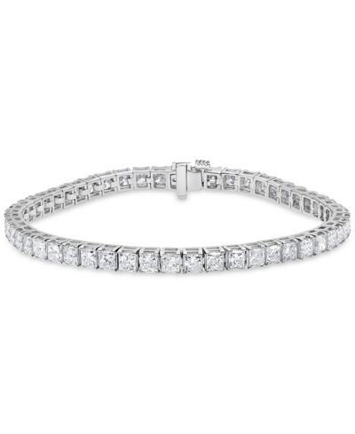Shop Macy's Diamond Princess Tennis Bracelet (10 Ct. T.w.) In 14k White Gold