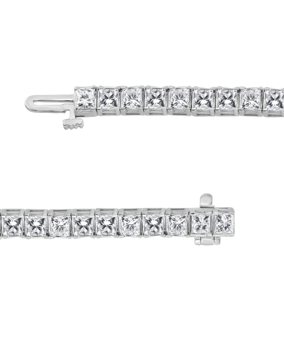 Shop Macy's Diamond Princess Tennis Bracelet (10 Ct. T.w.) In 14k White Gold