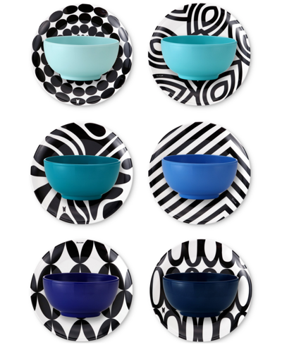 Shop French Bull Shades Of Blue Melamine Mini Bowls, Set Of 6 In Multi