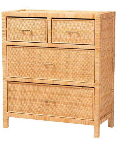 Shop Baxton Studio Vaere Modern Bohemian Rattan & Mahogany Storage Cabinet