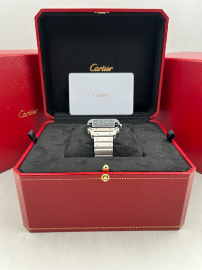Pre-owned Cartier Santos Green Dial Medium Size Wssa0061 Unworn 2023