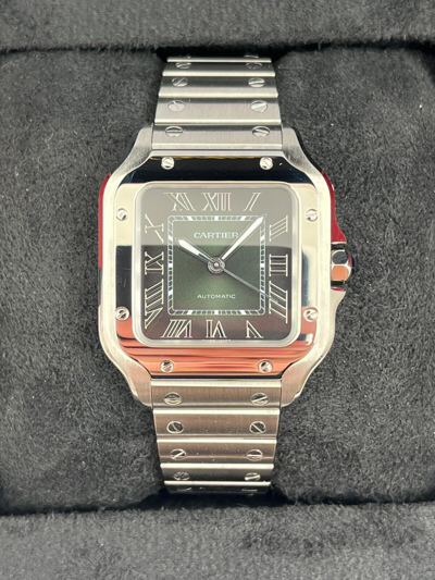 Pre-owned Cartier Santos Green Dial Medium Size Wssa0061 Unworn 2023
