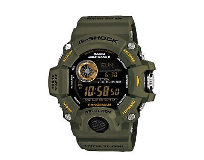 Pre-owned Casio G-shock Gw9400 Rangeman Khaki Digital Resin Watch Gw9400-3