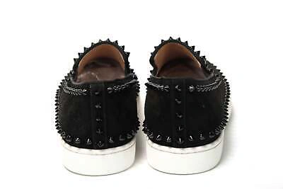 Pre-owned Christian Louboutin Black Pik Boat Flat Veau Shoes In Refer To Description