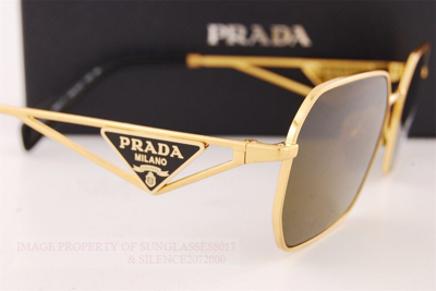 Pre-owned Prada Brand  Sunglasses Pr A51s 15n 01t Gold/brown For Women