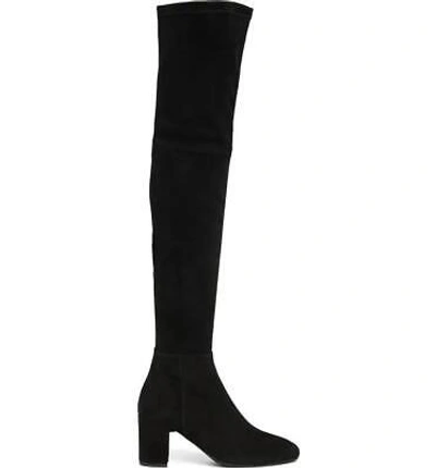 Pre-owned Aquatalia $895 -  Barbera Otk Stretch Suede Weatherproof Boot In Black Size 9