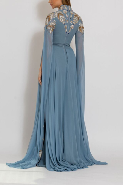 Pre-owned Handmade Casual Kaftan Gown Long Dubai Bridesmaid Abaya Maxi Moroccan Wedding Dress In Same As Shown In Image