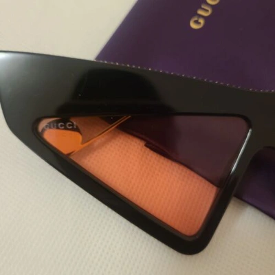 Pre-owned Gucci Hollywood Forever Gg0430 Black Pink Crystal Cateye Sunglasses Msrp $1245